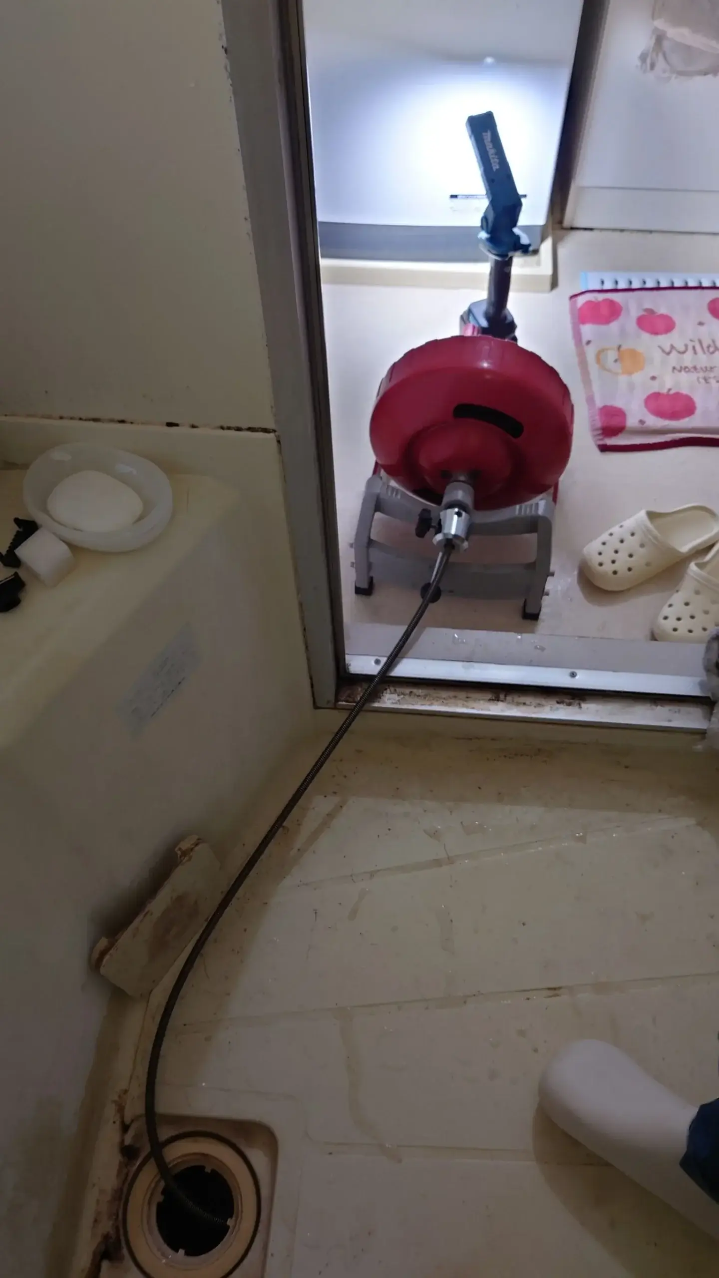 ローポンプにて浴室つまり-姫路市御立東